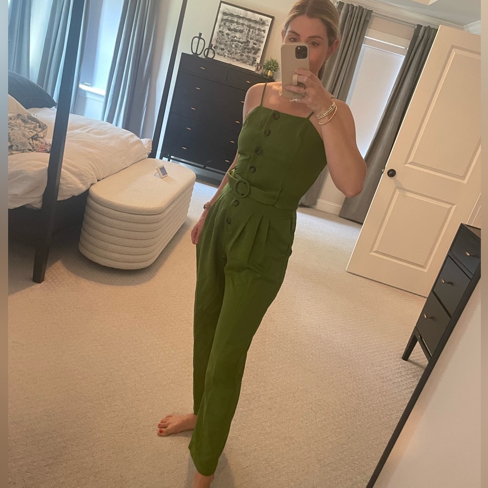 Button Down One Piece Jumpsuit